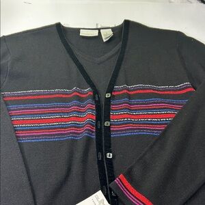 Women’s sweater blouse Black Striped Sweater